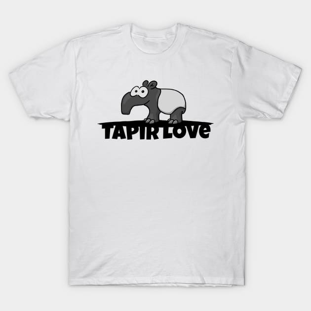 Cute Malayan Tapir Love I Love Tapirs T-Shirt by SkizzenMonster